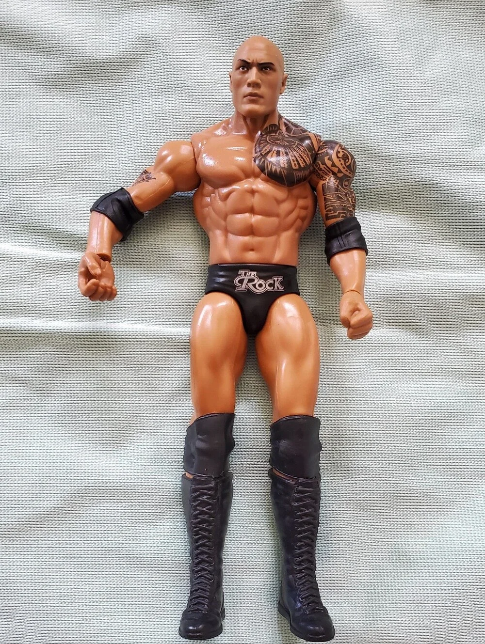 Mattel The Rock Action Figure - Tan Skin with Black Attire